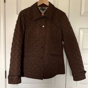 Women’s size L Tommy Hilfiger brown quilted coat
